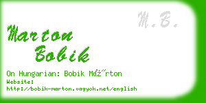 marton bobik business card